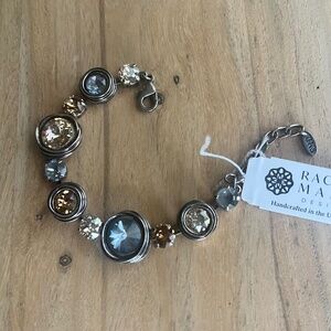 Swarovski Crystals bracelet in white, champagne and smoky gray, Rachel Marie NWT